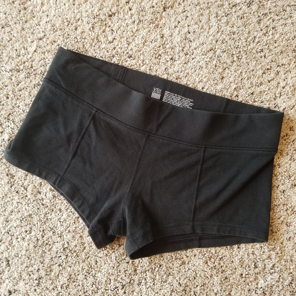 Victoria secret X. Black shorty shorts.